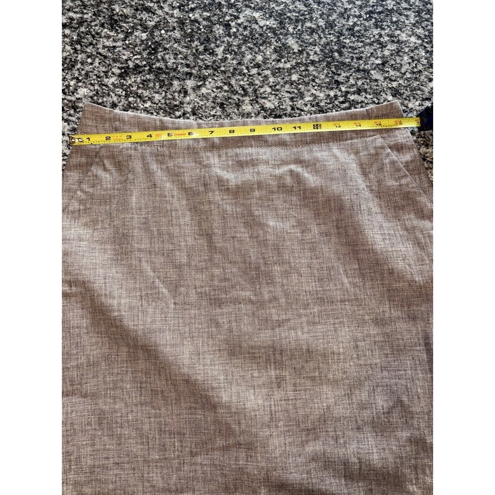 Banana Repulic Pencil Skirt Size 8 Brown White Woven Blend Rear Slit Career - Picture 9 of 11
